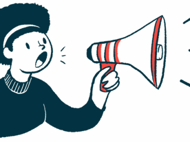 Illustration of woman speaking with a megaphone.