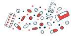 An assortment of pills is shown.