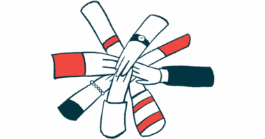 Illustration of hands-in huddle.