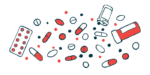An illustration of drugs and pill bottles.