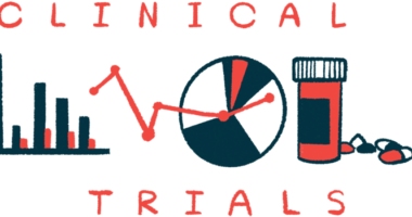 A bar graph, a line graph, a pie chart, and prescription medicine bottle are seen sandwiched between the words 