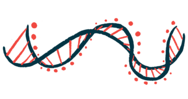 A strand of DNA shows its double helix.