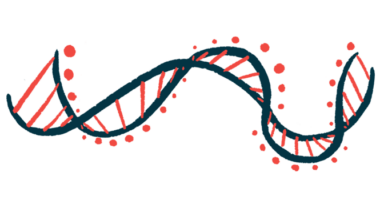 A strand of DNA shows its double helix.