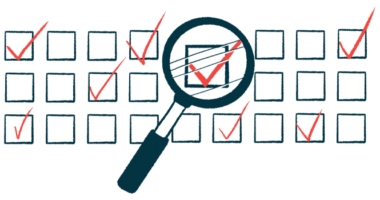 A magnifying glass highlights one of many ticked boxes on a survey form.