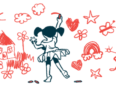 A young girls draws pictures on a wall.