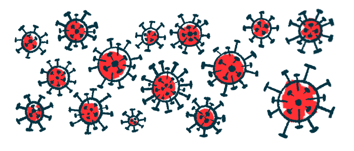 An illustration of sphere-shaped bacteria.