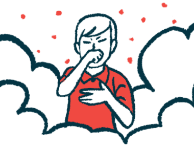 A person stifles a cough.