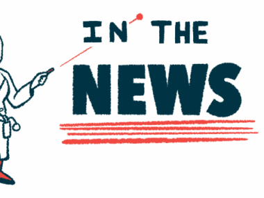 A person in a white coat aims a laser pointer at the words 