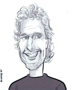 A caricature of a man's face