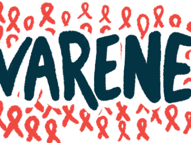 The word awareness, written in bold, black letters, is seen against a backdrop of red awareness ribbons.